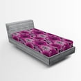 thumbnail image 2 of Ambesonne Poppy Fitted Sheet, Retro Colors Flowers Dreamy, Twin Size, Pale Fuchsia and Soft Pink, 2 of 5