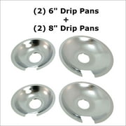 Kitchen Basics 101 Set of 4 Range Cooktop Drip Pan Replacement for Jenn Air (2) 715877 & (2) 715878