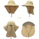 thumbnail image 3 of Sombrero de color caqui con protección UV neutra, protección para el cuello de 25 cm y ala ancha de 11 cm para caza, pesca, acampada y jardinería al aire libre. Circunferencia de la cabeza: 56 cm., 3 of 5
