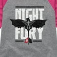thumbnail image 3 of How to Train Your Dragon - Night Fury Flight - Toddler & Youth Girls Raglan Graphic T-Shirt, 3 of 5