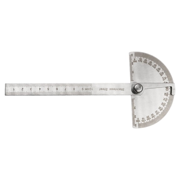 Jindis Stainless Steel Protractor Woodworking Ruler 0-180 Degrees Angles Finder Adjustable Angles Measuring Tool for Drafting