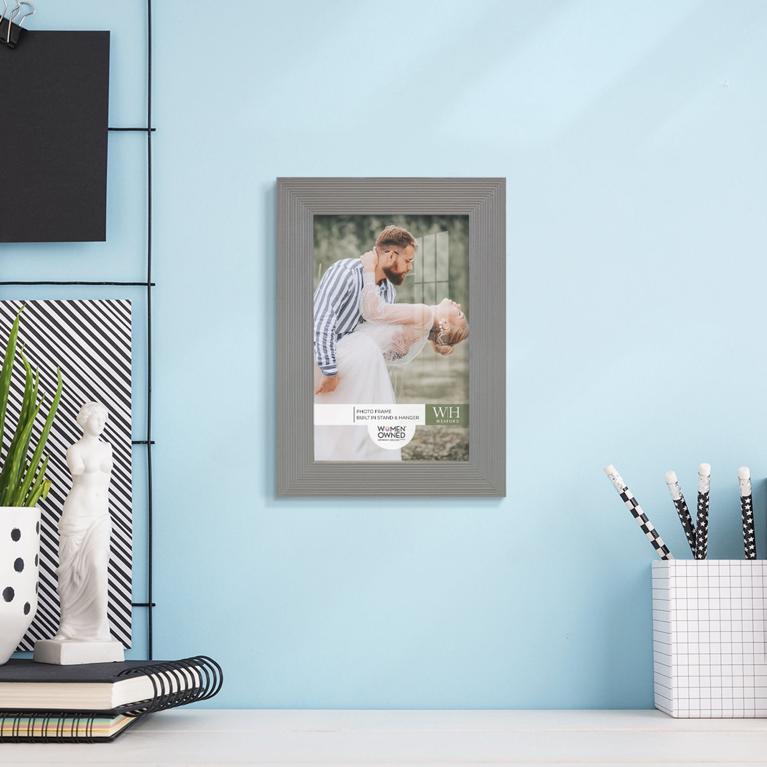 Modern Rustic Gray Solid Wood Picture Frame, 4 x 6