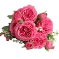 thumbnail image 3 of Rosa Persa Artificial, Elegante Ramo De Flores De Rosas, 3 Racimos Realistas Para Centros De Mesa De Recepción, 3 of 8