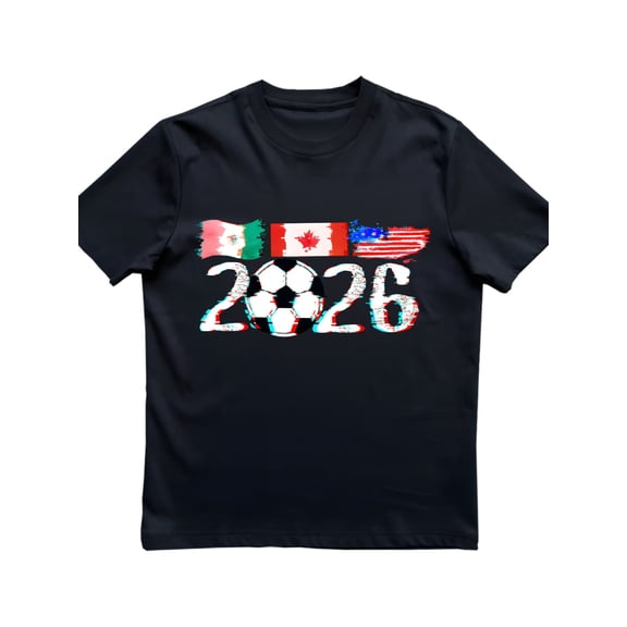 Retro 2026 Soccer Fan T-Shirt Distressed USA Canada Mexico Flag Football Graphic Tee Men Women Casual Apparel