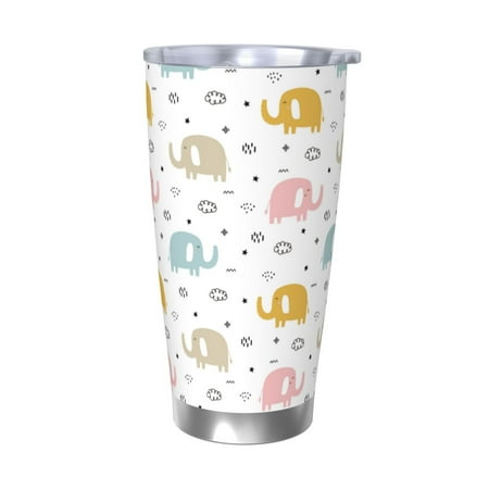 

Tideii Little Elephant for 20OZ Car Cup Stainless Steel Cold and Hot Cup with Lid Suitable for Outdoor and Home Unisex-Without Straw