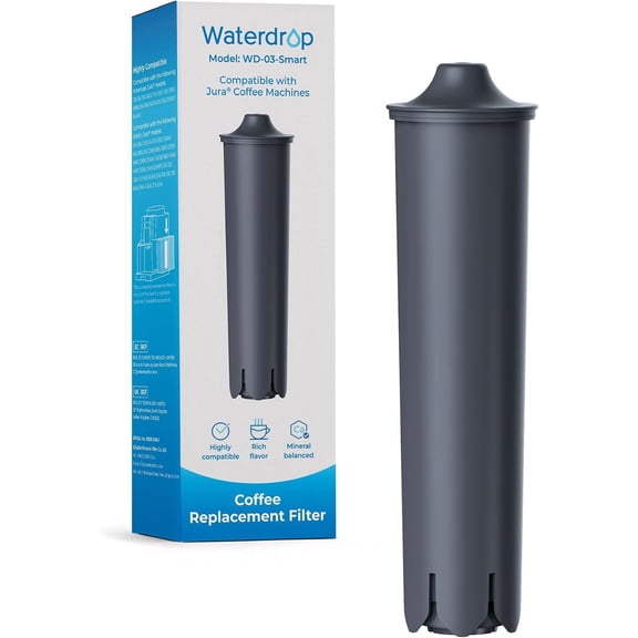 Waterdrop C03 Replacement for Jura® 24234/71794 Smart Coffee Filter, Compatible with Jura® E8, E6, ENA 8, Jura® 71794 Claris Smart Filter Cartridge, 24234 Clearyl Smart Filter