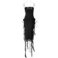 thumbnail image 4 of Vestido Vestido de flores tridimensional de malla sin tirantes Y2k Ygjytge para Mujer Negro T XXL, 4 of 7