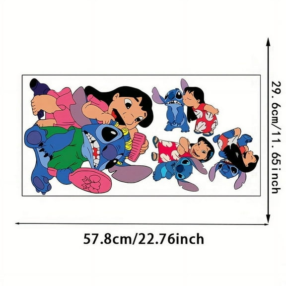 3D wall stickers, Stitch wall stickers, interior decoration, background wall decoration, room decoration, 57.8X29.6CM