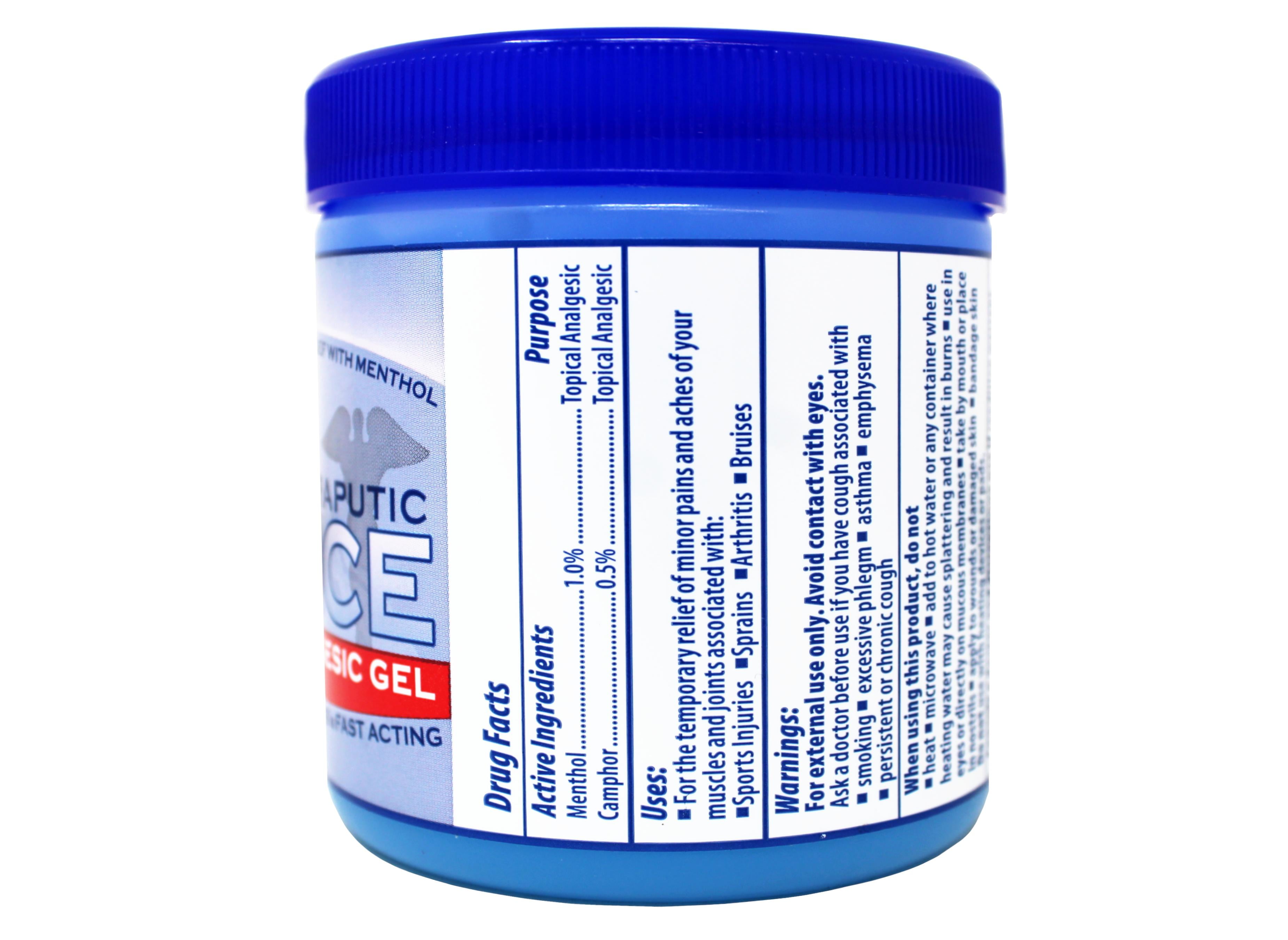 Health Smart Blue Ice Pain Relief Gel, Topical Analgesic Gel with Menthol, 8 Ounce