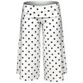 thumbnail image 5 of RUTAYY Women's Pants Cropped Wide Leg Polka Dot Fold Over Waist Loose Stretch Casual Trousers White, 5 of 5