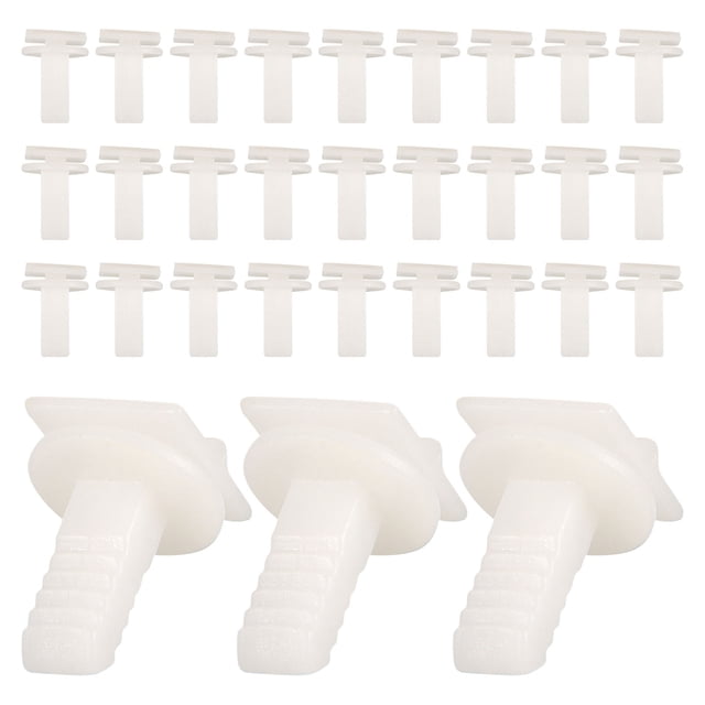 OULII 30Pcs White Plastic Rectangular Windshield Fixing Clip for Automotive Panel Holder and Securement