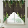 thumbnail image 2 of Spring Leaves Swag Curtains for Kitchen/Bedroom/Living Room, Pastoral Garden Botanical Brown Wooden Scalloped Curtains 63 Inch Long, Window Swag Topper Curtains Valances 2 Panels Set 36"x63", 2 of 8