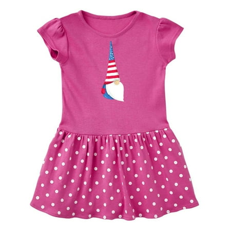 

Inktastic Fourth Of July Gnome With Long Beard And Hat Gift Baby Girl Dress