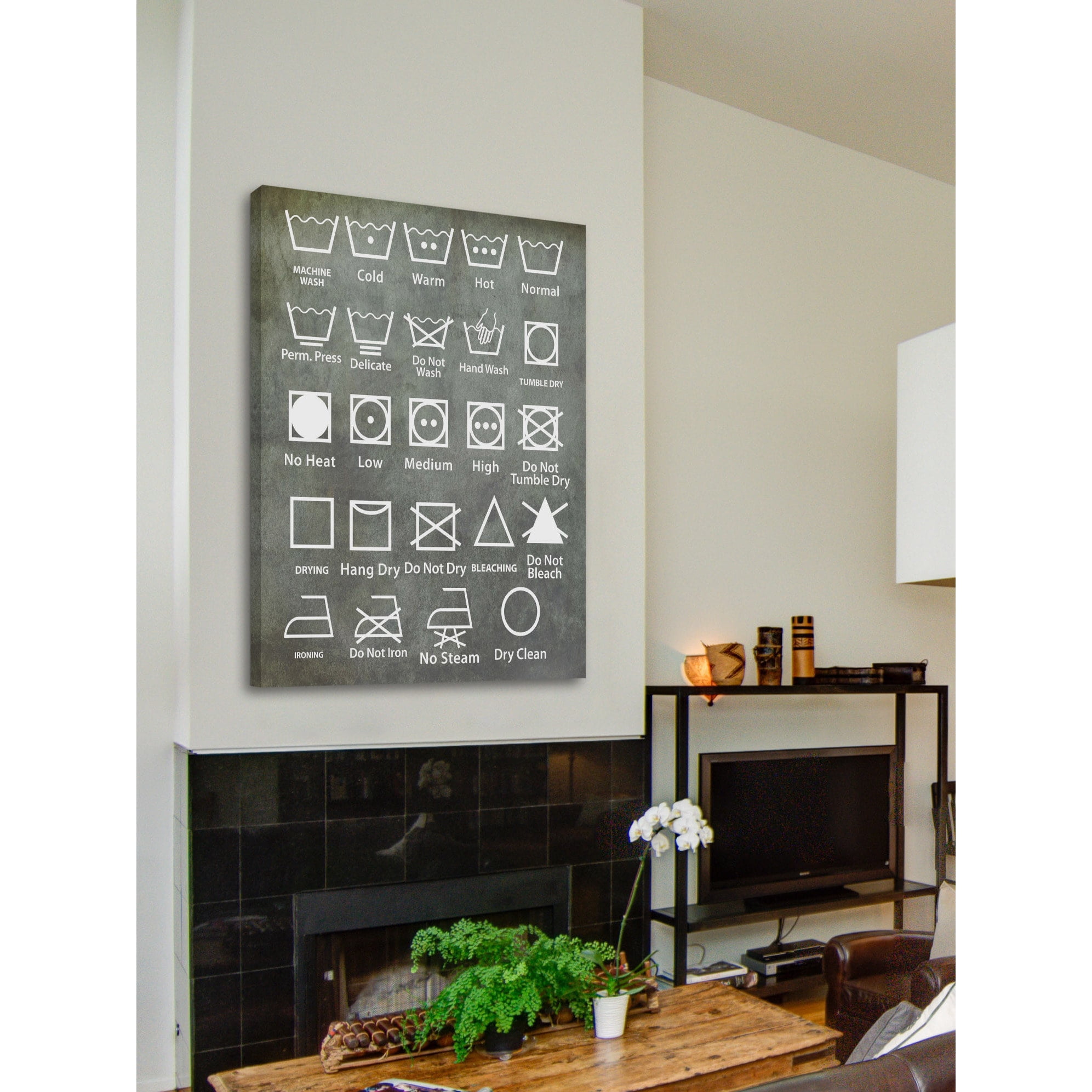 Marmont Hill Laundry Symbols by Diana Alcala Canvas Wall Art