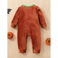 thumbnail image 3 of Licupiee Newborn Baby Girls Boys Halloween Outfits Grimace Pattern Jumpsuit Crewneck Patchwork Snap Crotch Bodysuit, 3 of 6
