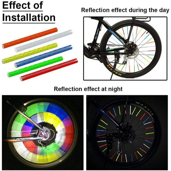 72 PCS 6 Colors Spoke Reflectors Bicycle Reflectors Spoke Reflectors Special Tube Speech Reflector Reflective Mount Clip