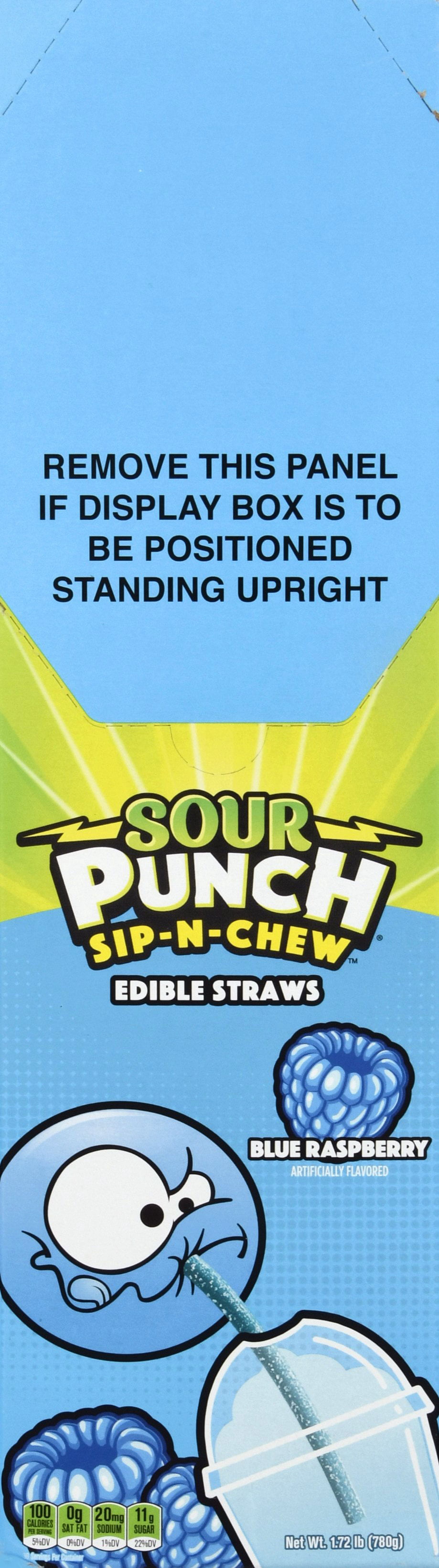 American Licorice SOUR PUNCH Sip-N-Chew Straws, Blue Raspberry, 9 Ounce - 30 Count Display Pack