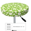 thumbnail image 2 of Uemuo Green White Flowers Pattern Round Bar Stool Seat Covers Washable Stool Cushion Slipcover Elastic Bar Chair Covers-12 inch, 2 of 7