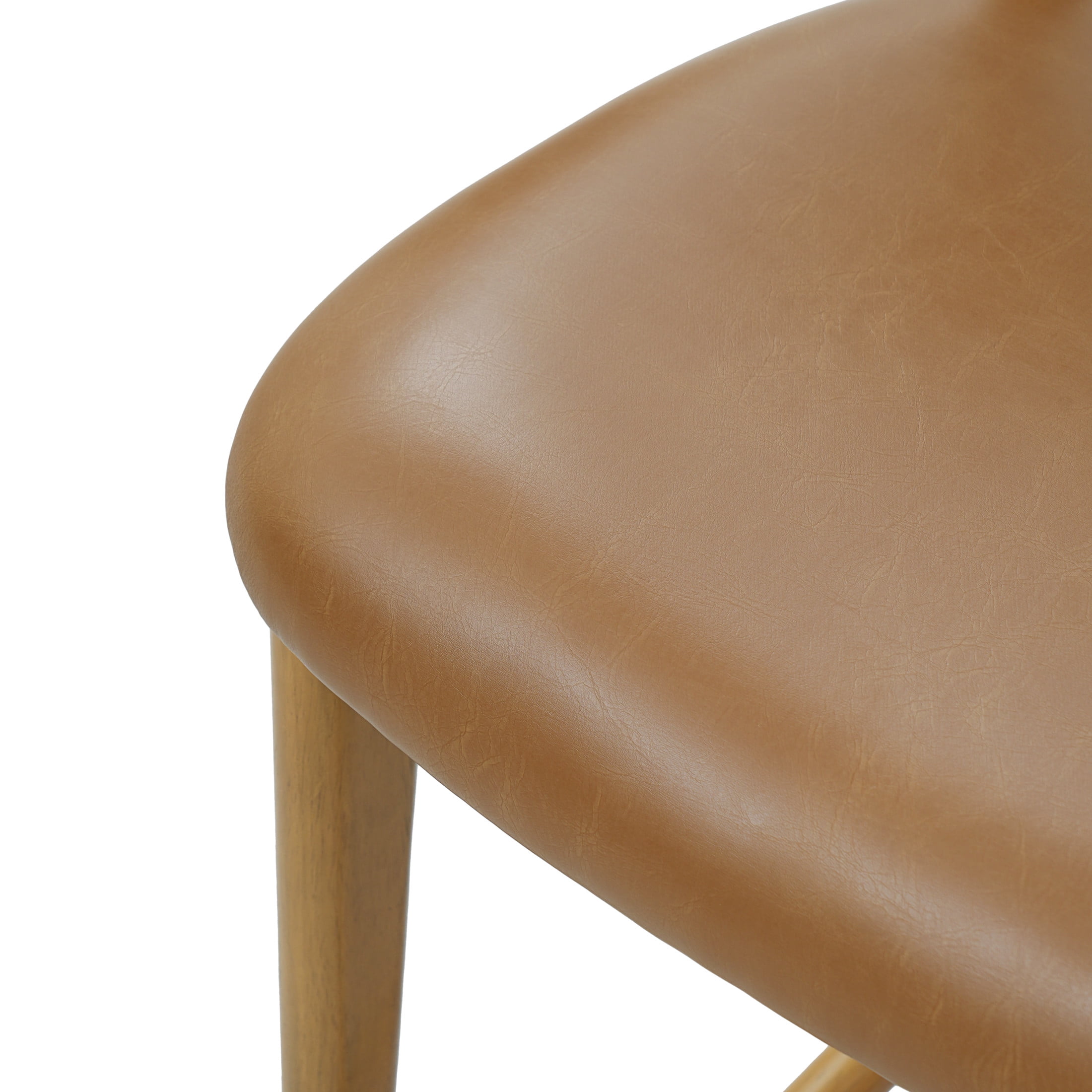 Christopher Knight Home Retro PU Upholstered Counter Height Bar Stools, Natural+Brown, Set of 2
