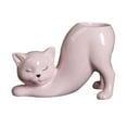 thumbnail image 3 of Cartoon Cat Flower Pot Cute Planting Pot Ceramics Porcelain Flower Vase for Garden Home Decoration Courtyard Bedroom Pink, 3 of 10