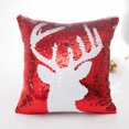 thumbnail image 4 of Rojo de lentejuelas copo de nieve Reno letra patrón sofá decoración del hogar fundas de almohada de coche funda de almohada suave funda de almohada 40x40cm kenally JR0775-03, 4 of 5