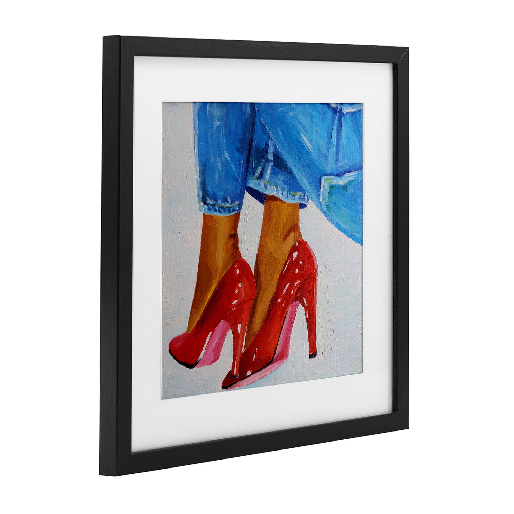 Stupell Industries Glossy Red Pumps & Jeans Black Framed Print Under Glass, design by Violeta Vollmer