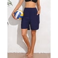 thumbnail image 5 of Charmo High Waisted Swim Shorts for Womens Side Slits Boardshorts with Pockets UPF 50+, 5 of 7