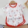 thumbnail image 2 of WRKEKC Summer Outfits for Girls, Baby Girl Outfits, Children's Short Sleeve Set Baby's Summer T-shirt Two-piece Set Sports and Casual Clothes, 2 of 3