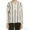 Catherine Malandrino City Stripe Tie Front Shirt, Fennel Stripe Black, Medium