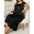 thumbnail image 3 of Chemise de Nuit Plissée à Encolure Carrée avec Nœud pour Femme Grande Taille, 3 of 4