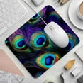 thumbnail image 2 of Peacock Feathers Square Gaming Mouse Pad Desk Mat, 8.3x9.8 Inch, Non-Slip Rubber Bottom, Printed, Suitable for Office and Gaming, 2 of 6