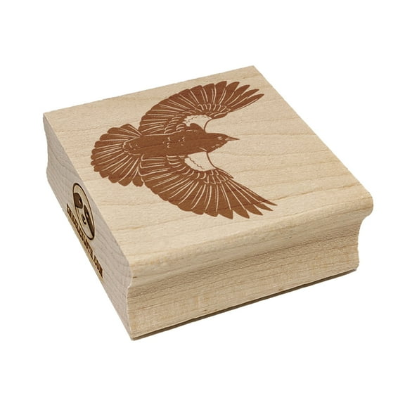 Red-Winged Blackbird Bird Flying Square Rubber Stamp Stamping Scrapbooking Crafting - Medium 1.75in