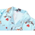 thumbnail image 2 of Beezizac Satin Pajamas for Girls-Light Green Silky Short-Sleeved Set with Adorable Dog Print Size 6/7, 2 of 7