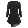 thumbnail image 3 of Camiseta Irregular con Botones de Talla Grande Rosegal  Mangas largas de talla grande, 3 of 5