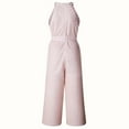 thumbnail image 4 of MORTTIC Women's Striped Sleeveless Wide-Leg Jumpsuit with Bow Belt High Waist Casual Summer Romper Pink，S, 4 of 5