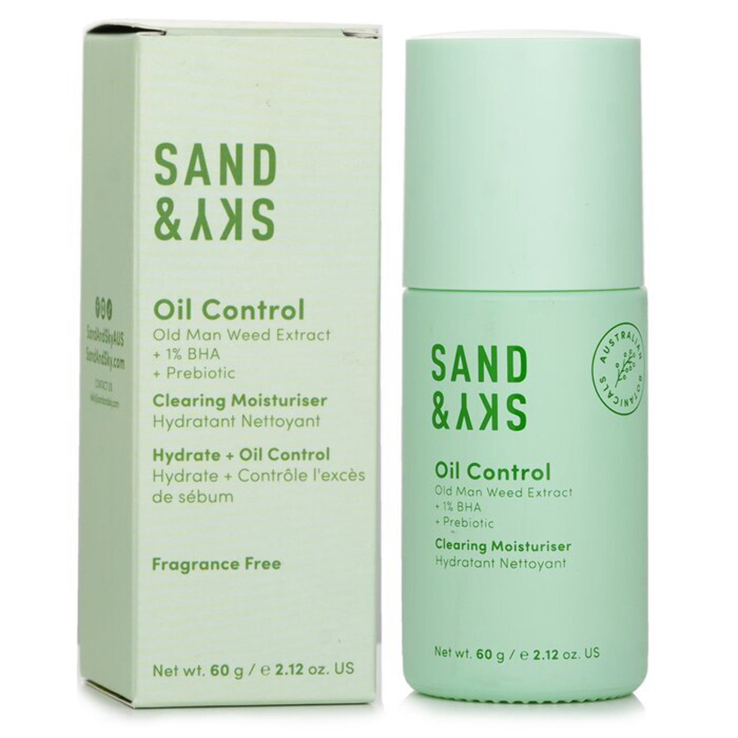 Sand & Sky Oil Control Clearing Moisturiser, 2.12 oz