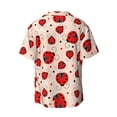 thumbnail image 2 of Disketp Men's Hawaiian Red Ladybug Print Shirts Button Down Holiday Beach Shirts-Small, 2 of 7
