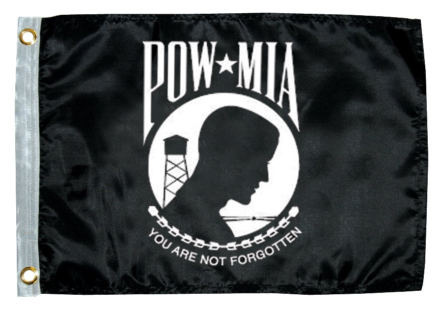 8"x12" POW/MIA Knitted Nylon Double Sided Boat Motorcycle Car Garden Flag Banner 