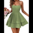 thumbnail image 3 of Vestido Corto de Verano con Lazo y Espalda Descubierta para Mujer Modelos de Vestidos Halter Verde M, 3 of 9