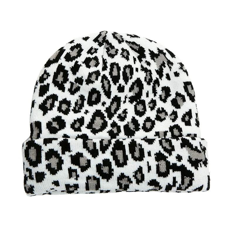Meidiya Women Men Winter Beanie Hats Fashion Leopard Print Elastic