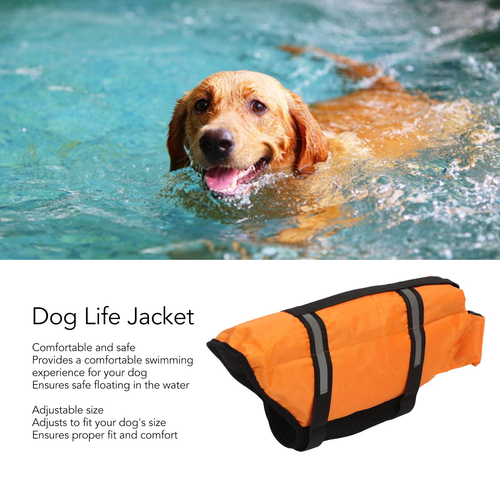 Adjustable Dog Life Jacket with High Buoyancy, Quick Release