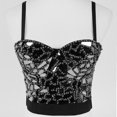 thumbnail image 3 of Traje de baile de celebridades con estilo de eslinga dorada, chaleco con lentejuelas de vidrio y cuentas que envuelve el pecho de las mujeres, 3 of 4