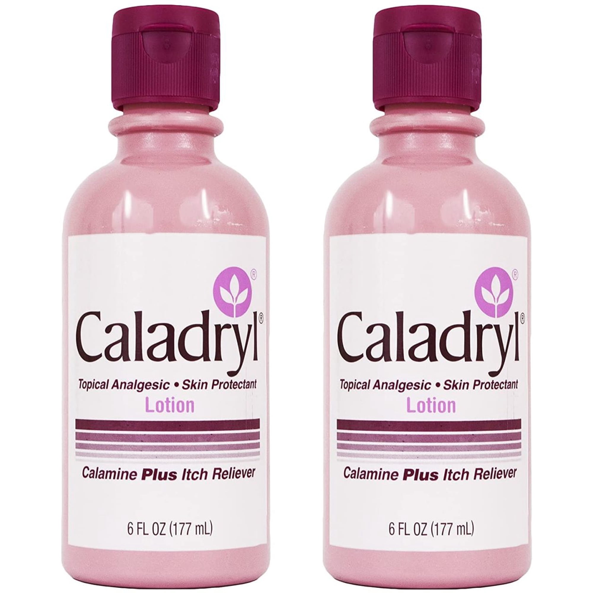 Caladryl Pink Skin Protectant Lotion Calamine + Itch Reliever 6 Fl Oz - 2 Pack