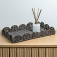 thumbnail image 2 of happimess TRY2001B-3SET Parker Southwestern Cottage Resin Scalloped Rectangular Decorative Serving Trays, Dark Brown (Set of 3), 2 of 7