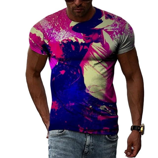 Camiseta con estampado 3D de Michael Jackson para hombre, camisa de cuello redondo de manga corta, ropa de calle Harajuku de gran tamaño, camisetas para niños