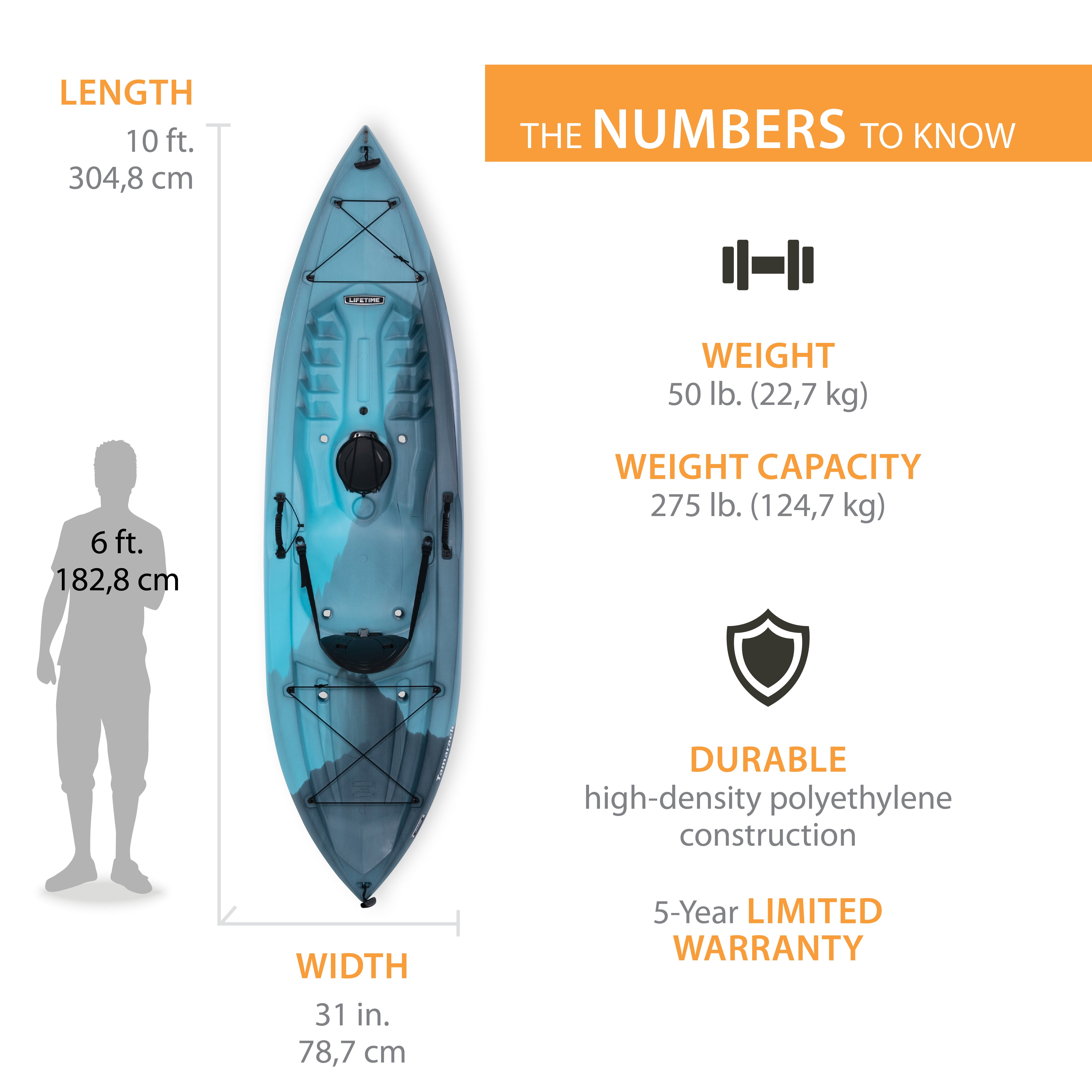 Lifetime Tamarack Angler 10 ft Sit-On-Top Fishing Kayak with Paddle, Arctic Fusion, 2 Pack (91144)