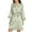 Mint Green, variant on WREESH Womens Silk Pajamas Casual Homewear Long-Sleeve V-Neck Dress Color Lace Night-Robe One Size Mint Green