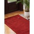 thumbnail image 4 of Rugsotic Carpets Hand Knotted Wool Area Rug 2'6''x10' Red Contemporary Runner Indoor Rug for Living Room, Bedroom Antimicrobial L00100, 4 of 6