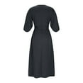 thumbnail image 3 of mfyjkho Vestidos para mujer, Vestido informal de manga larga con cuello redondo y color liso para mujer Vestidos maxi para mujer xxxl, 3 of 4
