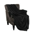 thumbnail image 2 of BNM Solid Fleece Plush Fluffy Blanket, Throw, Black, 2 of 6